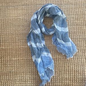 Light blue and white striped scarf